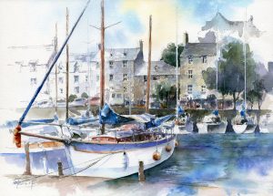 #vannes,#yacht,#watercolor,#harbor