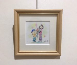 ありがとうの気持ちを水彩イラストで描いた作品