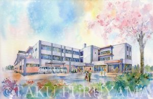 オーダーで描いた「さくら爽」様の施設水彩画