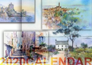 2020年古山拓オリジナルカレンダー｜イメージ｜水彩カレンダー